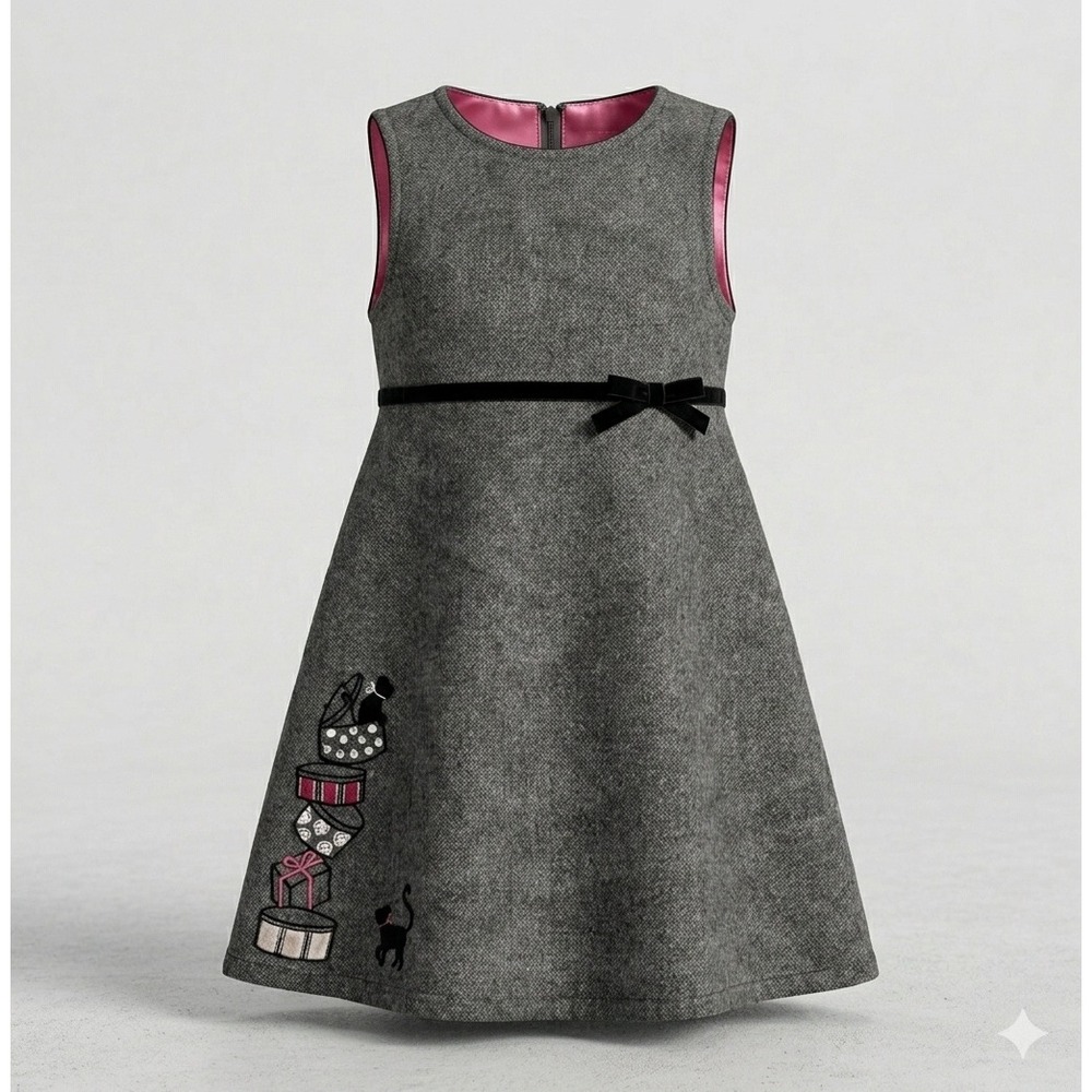 Gymboree City Sidewalk Girl's Gray Wool Blend A-Line Jumper‎ Dress. Size 3